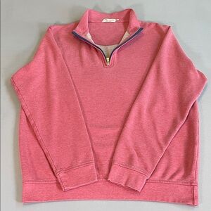 Peter Millar Men's  Crown Comfort Coral Quarter Zip Sweatshirt | Medium